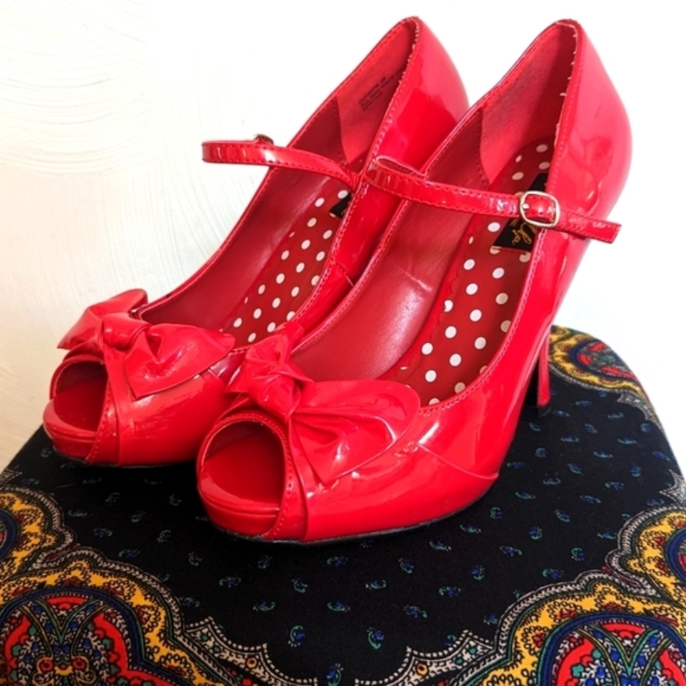 Cherry Red Cutie Pie Pinup Couture Heels